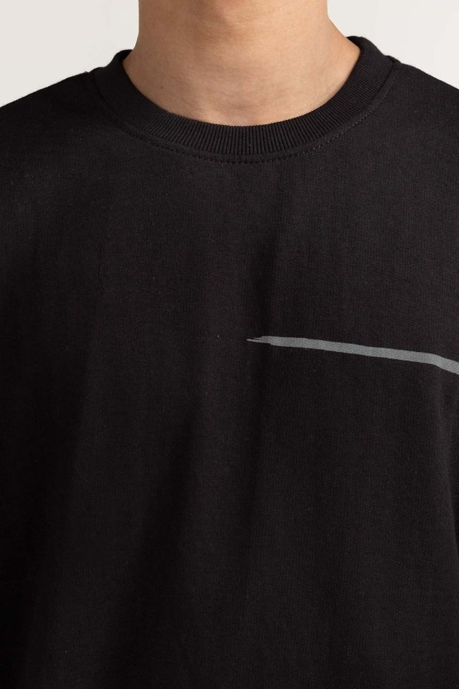 Black Textured Fashion Sweatshirt MN-SWS-WS23-013