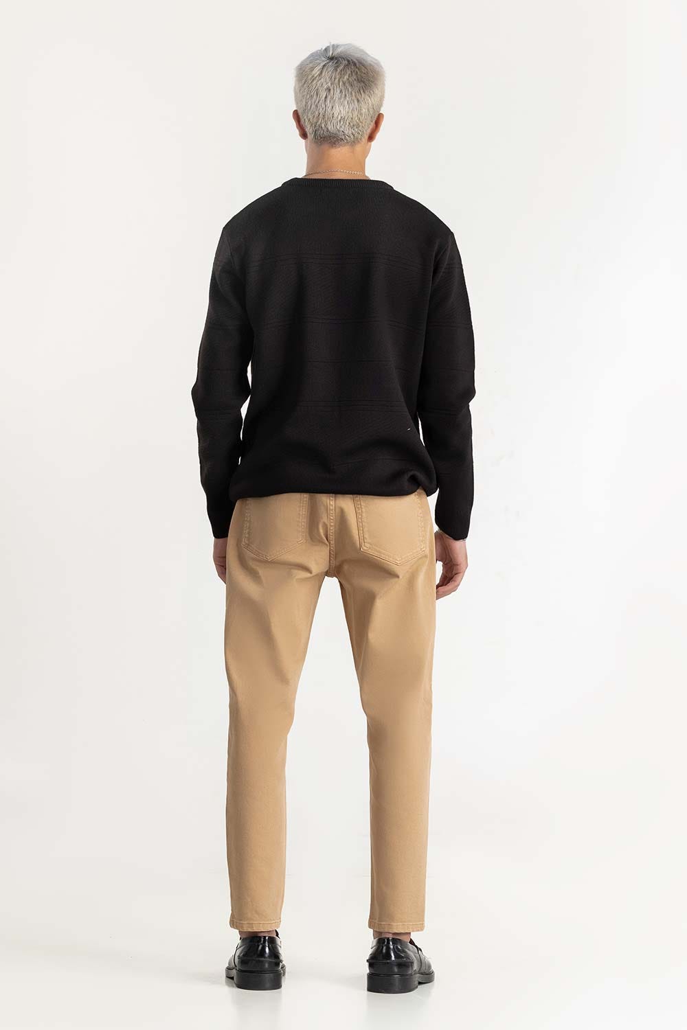 Black Textured Sweater 224-111-078