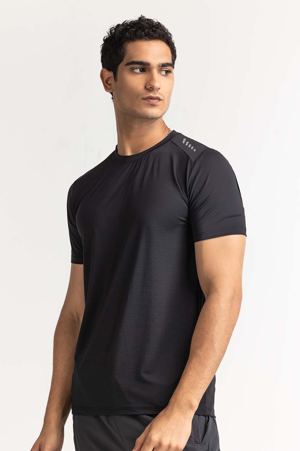 Black Textured Tee AW-TS24-004