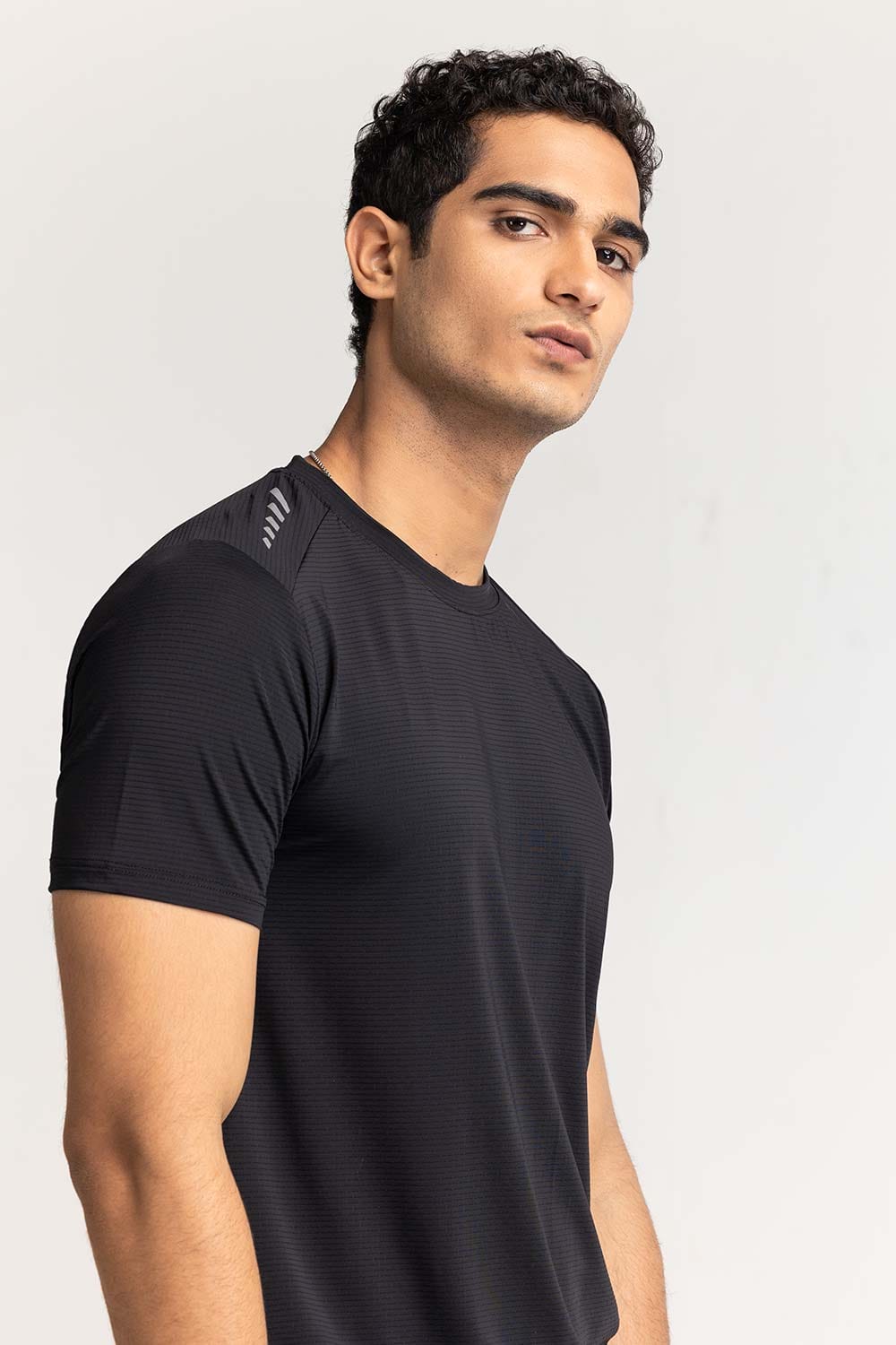 Black Textured Tee AW-TS24-004