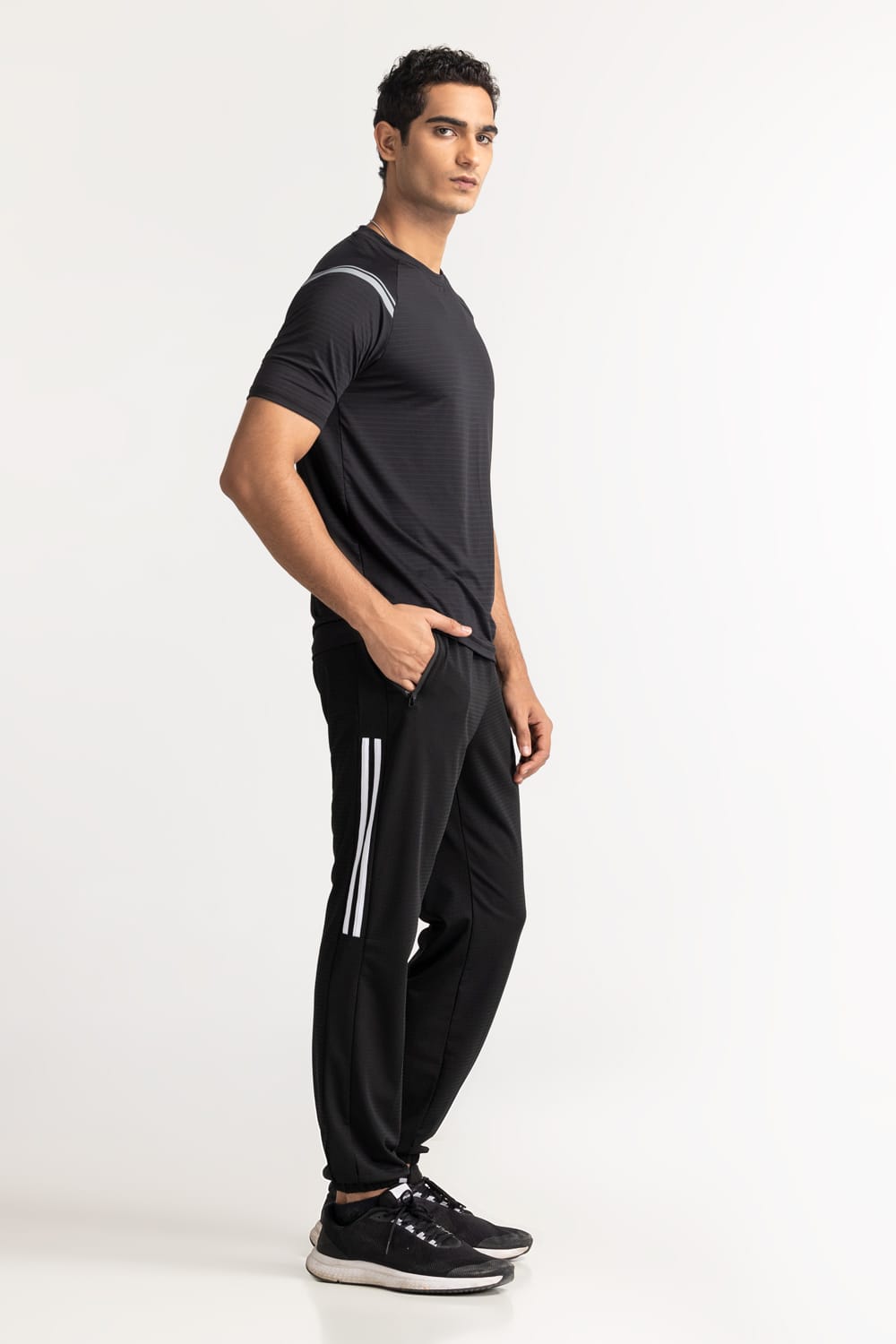 Black Textured Tee AW-TS24-011