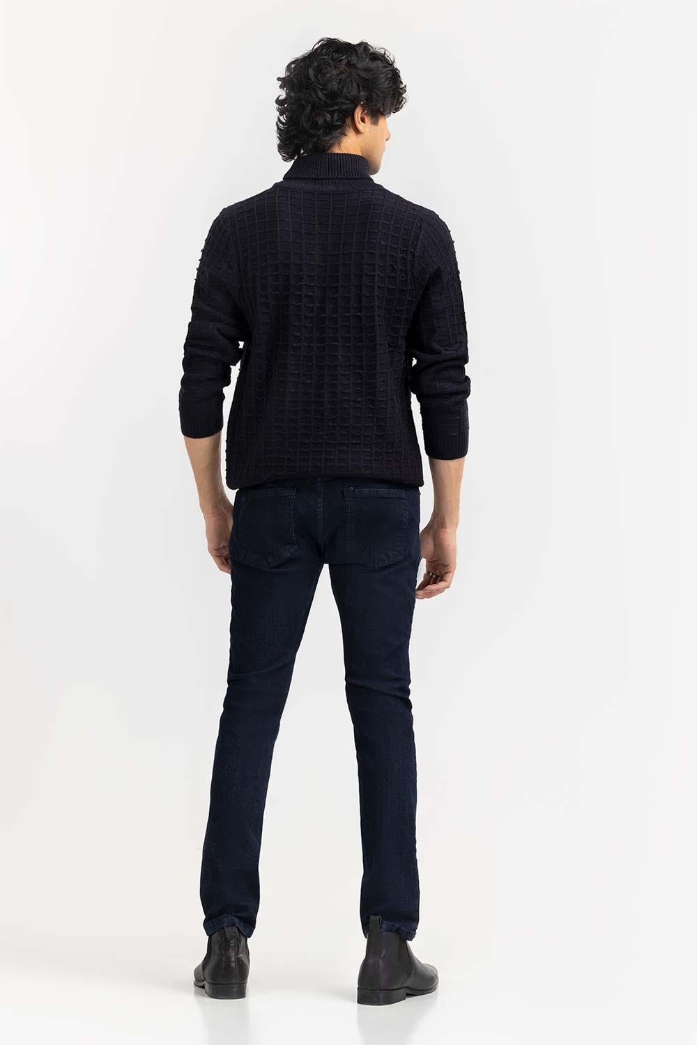 Black Textured Turtle Neck Sweater SWT-FFSTN22-262