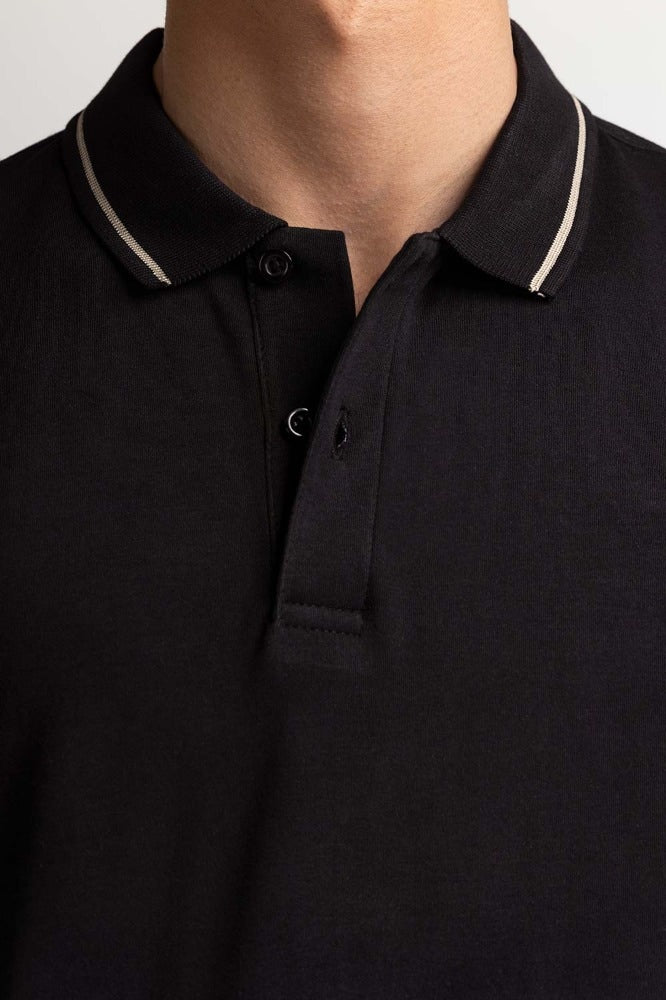 Black Tipped Polo PS-FSHN24-042