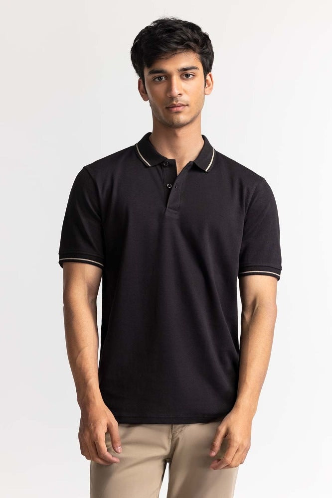 Black Tipped Polo PS-FSHN24-042