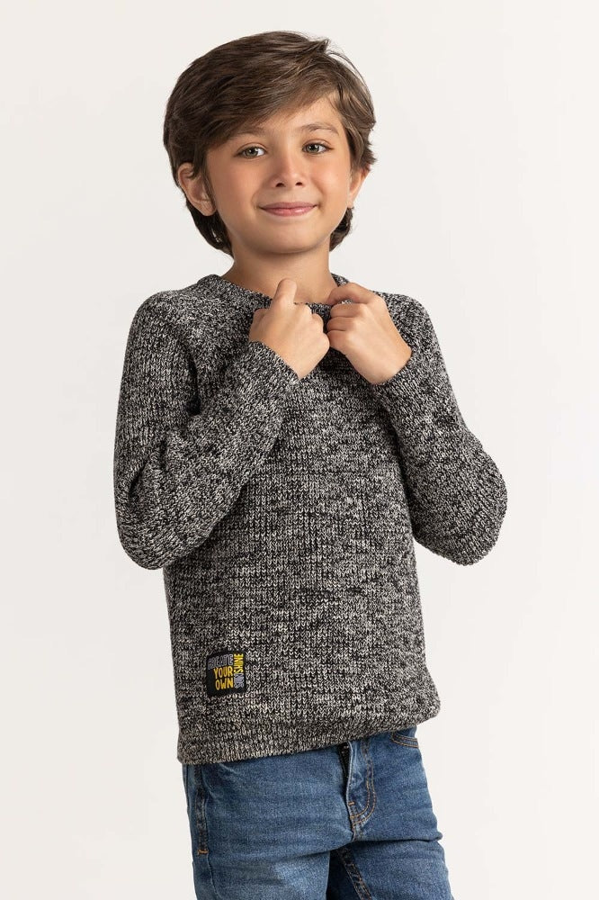 Black White Basic Sweater TB-SWT-WS23-034