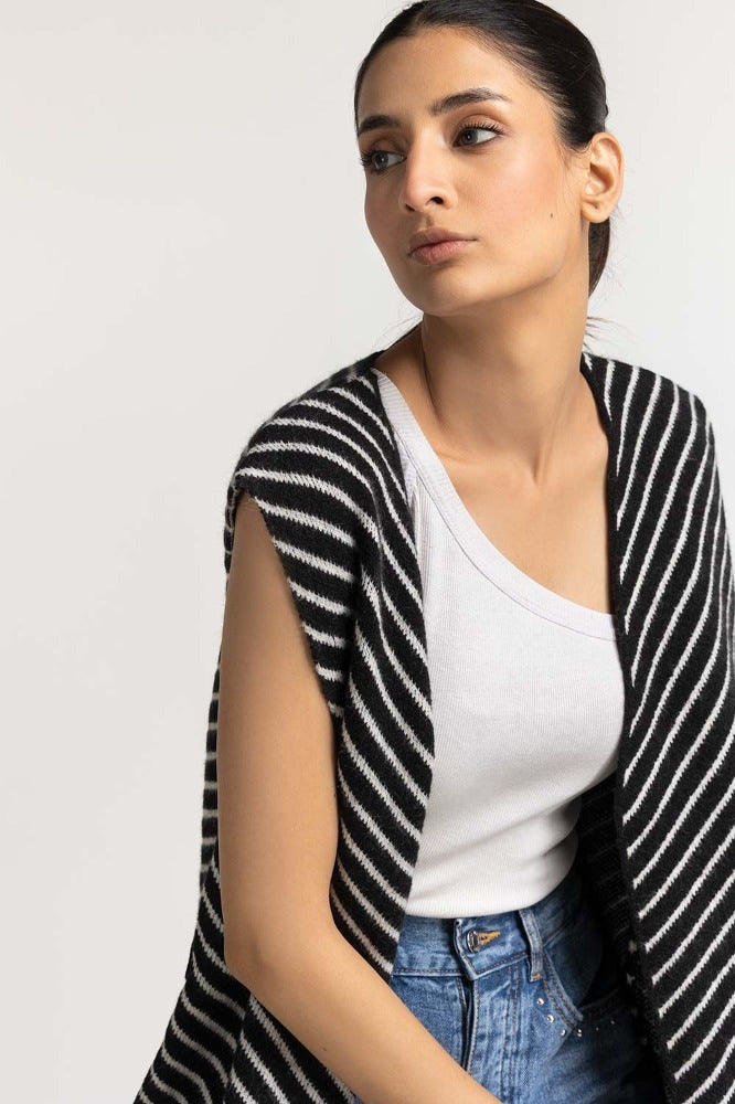 Black White Basic Sweater WM-SWT-WS23-051