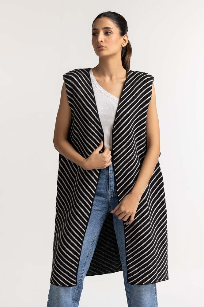 Black White Basic Sweater WM-SWT-WS23-051