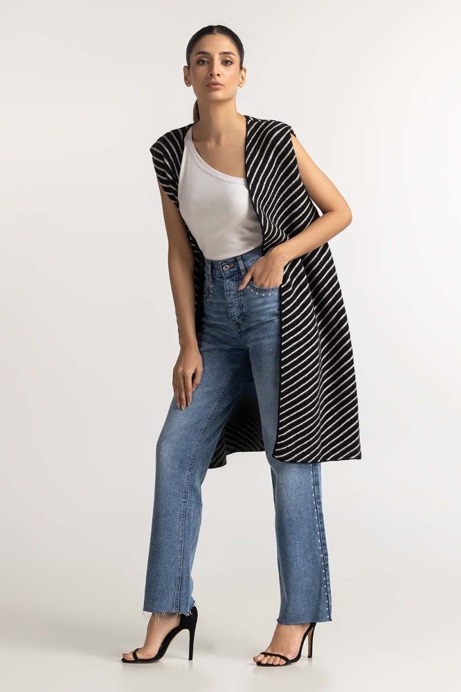 Black White Basic Sweater WM-SWT-WS23-051