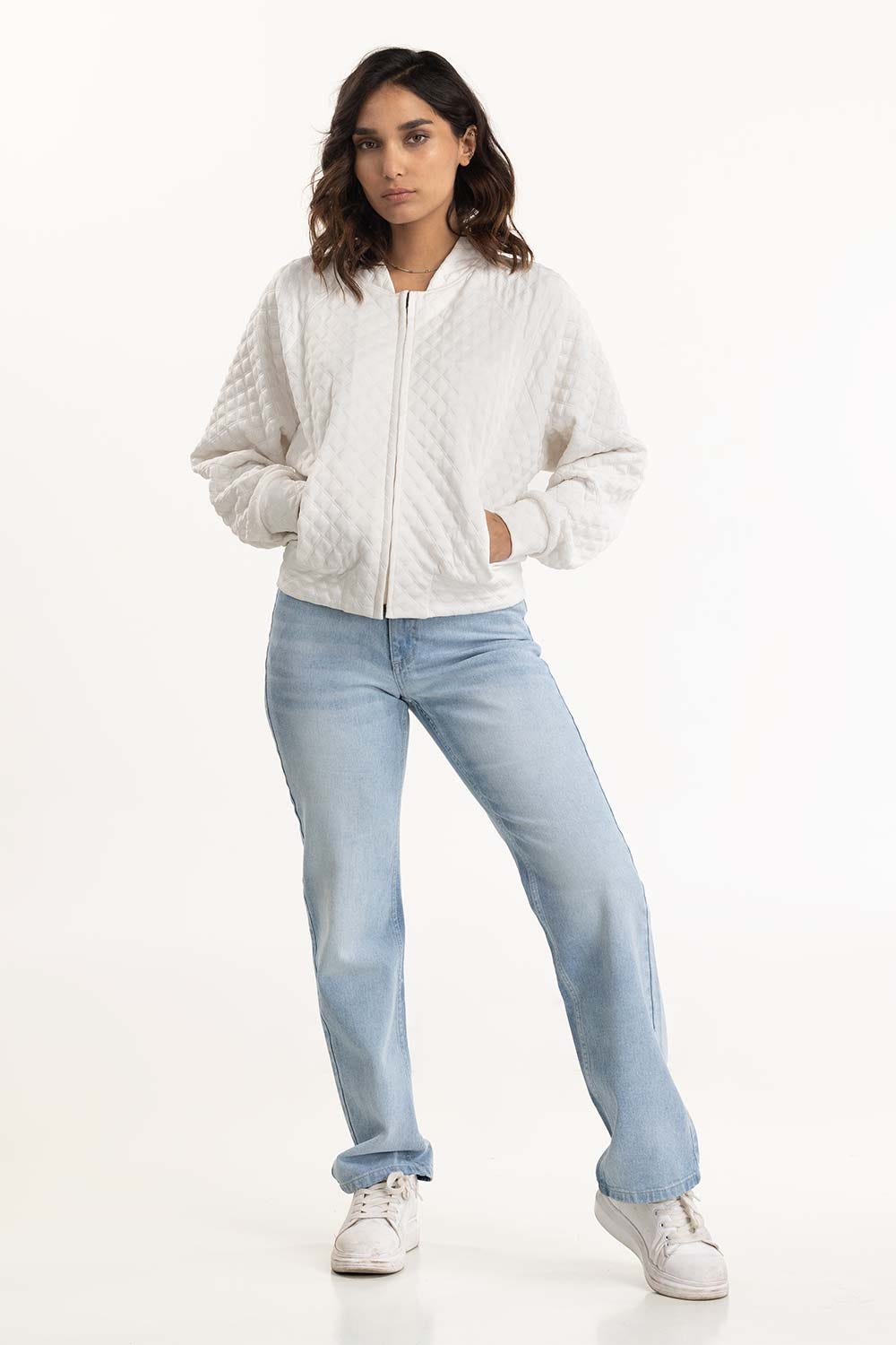 White Knitted Top 224-210-002