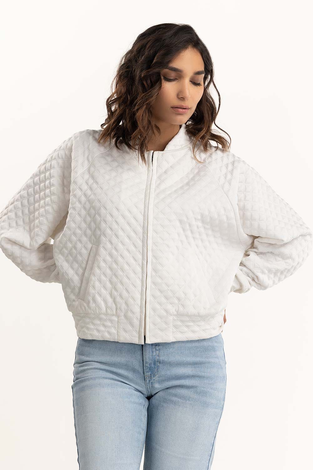 White Knitted Top 224-210-002