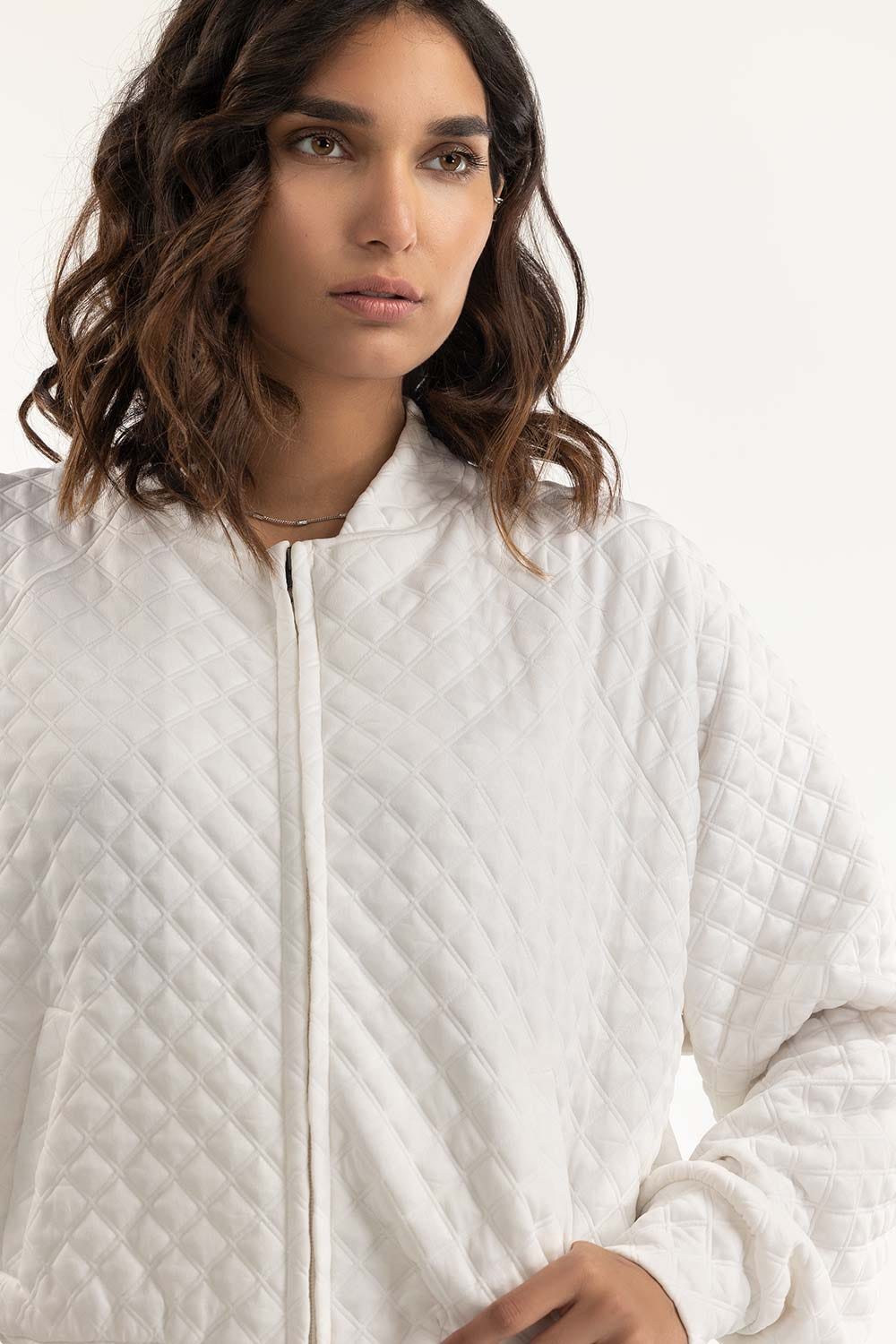 White Knitted Top 224-210-002