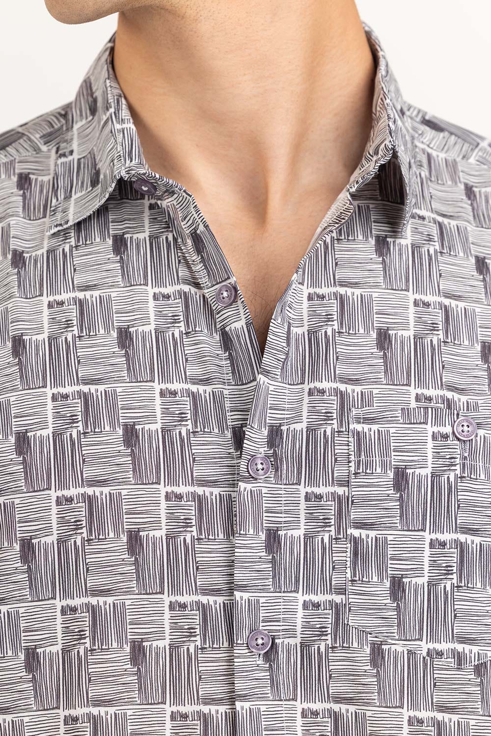 Black White Printed Casual Shirt CS-PRT22-005