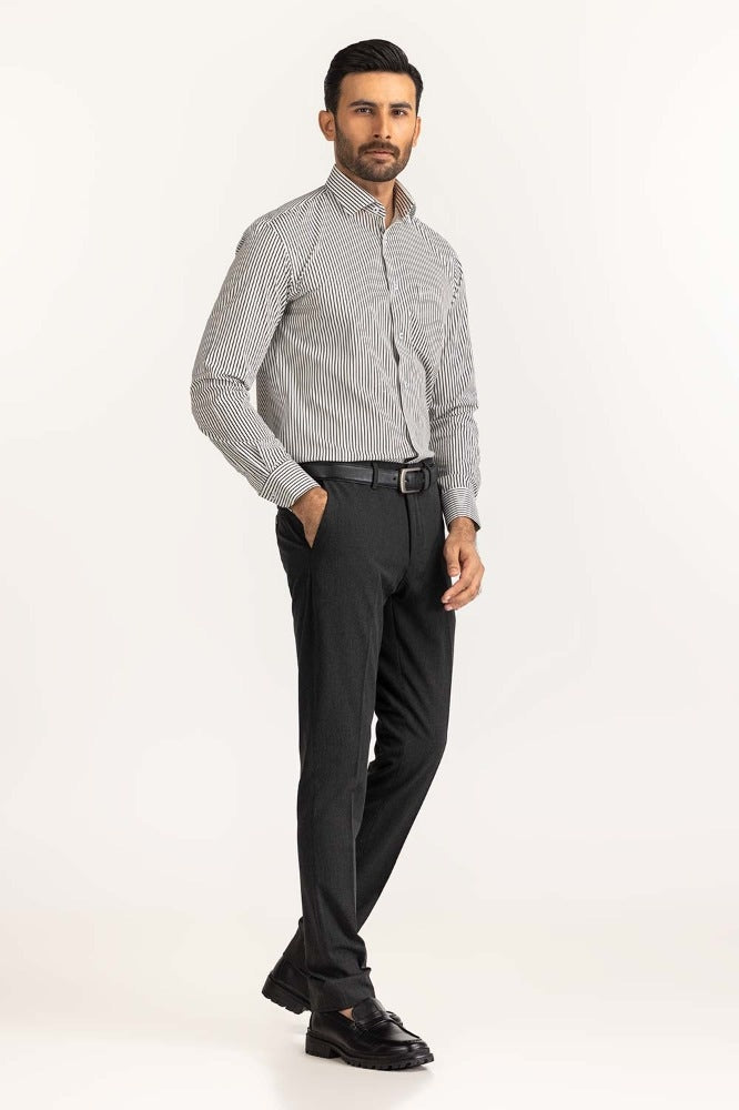 Black White Stripe Formal Shirt MN-FS-PD24-036