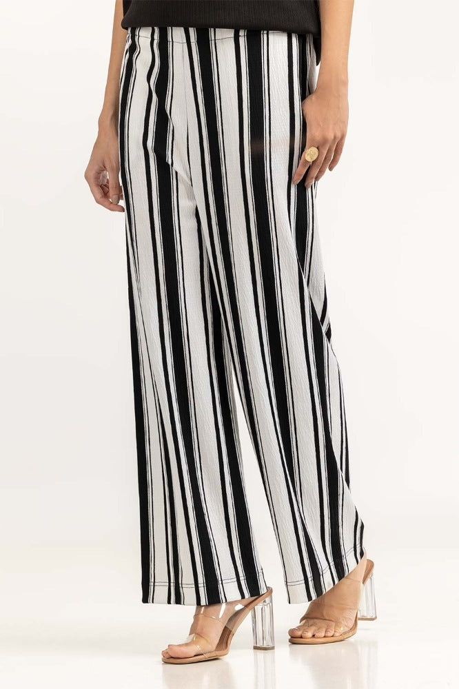 Black White Striped Trouser WM-TRKN23-103