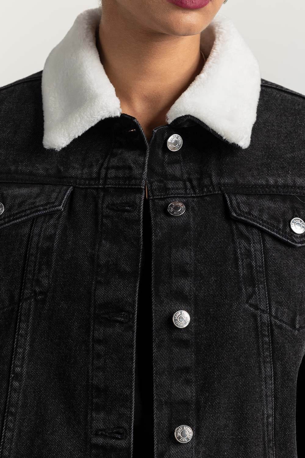 Black Denim Jacket 224-210-031