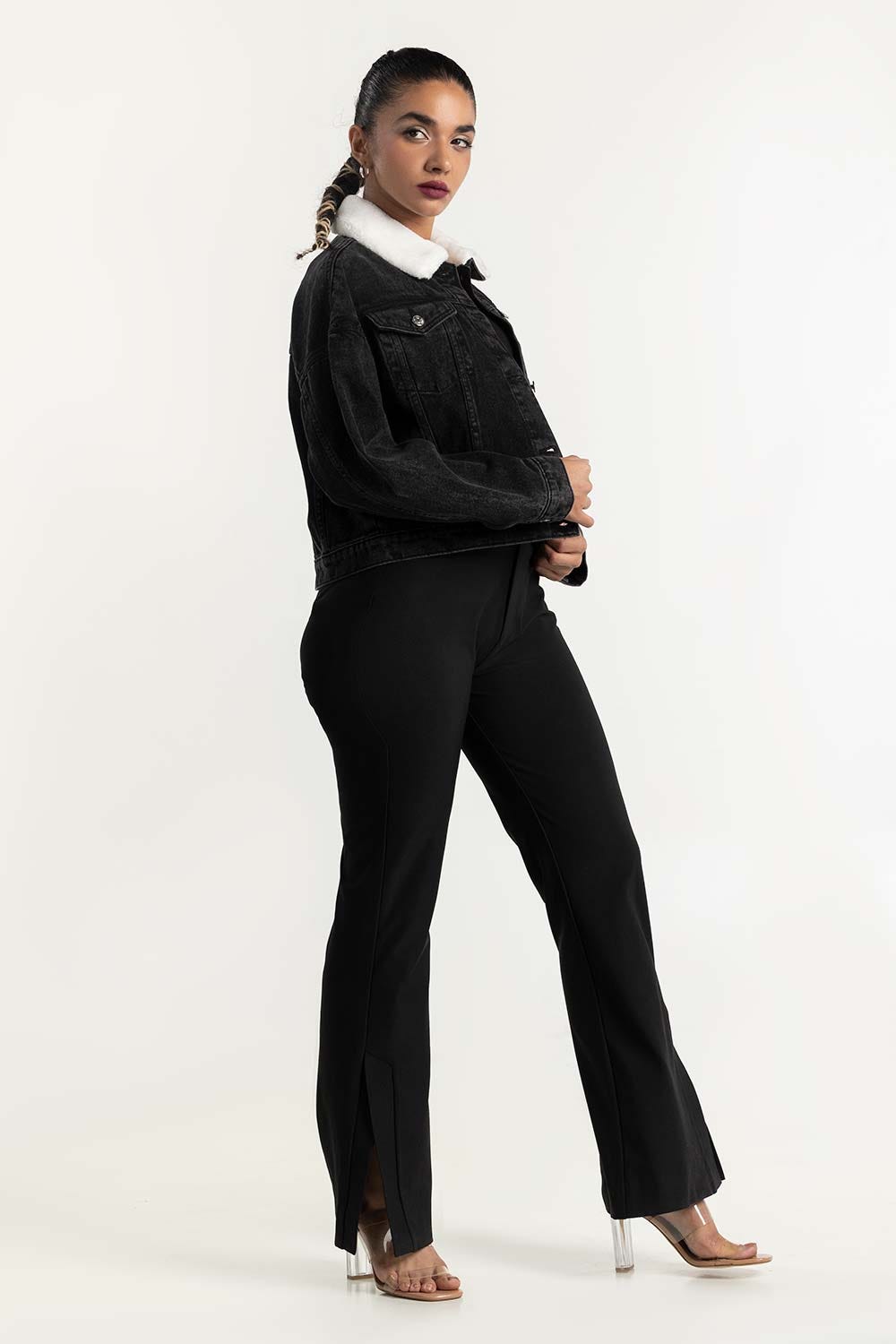 Black Denim Jacket 224-210-031