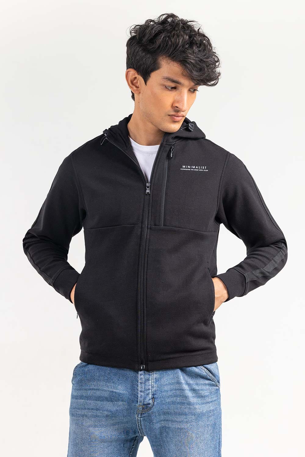 Black  Zipper Hoddie JKT-HZJ-D46-03