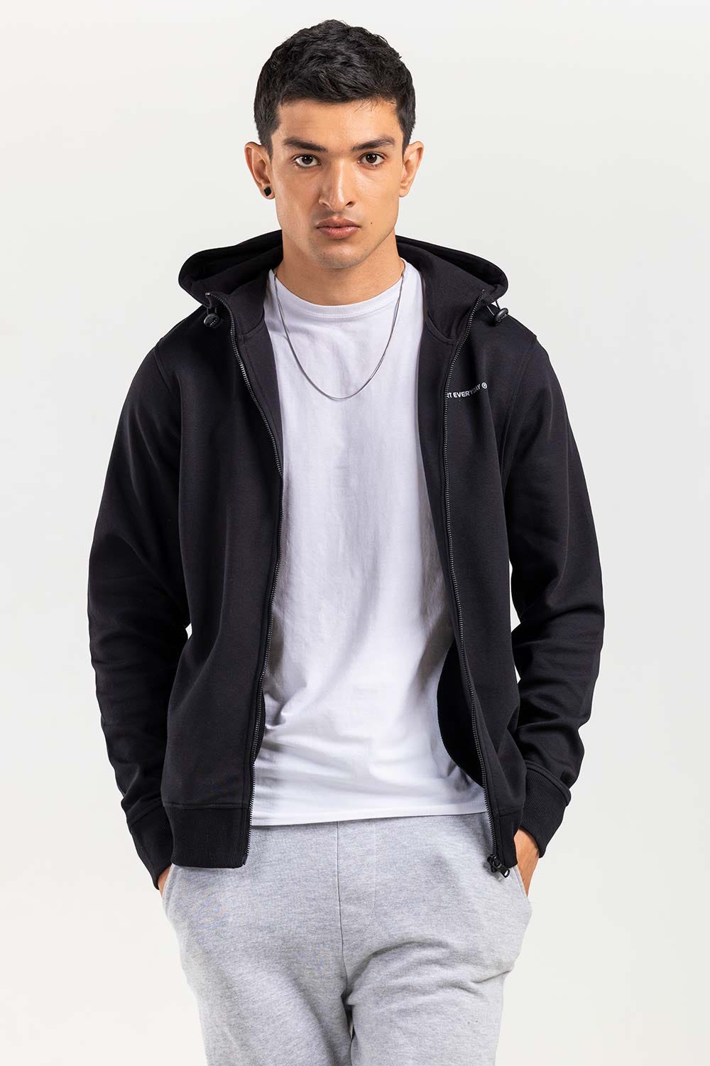 Black Zipper Hoddie JKT-HZJ-D49-04