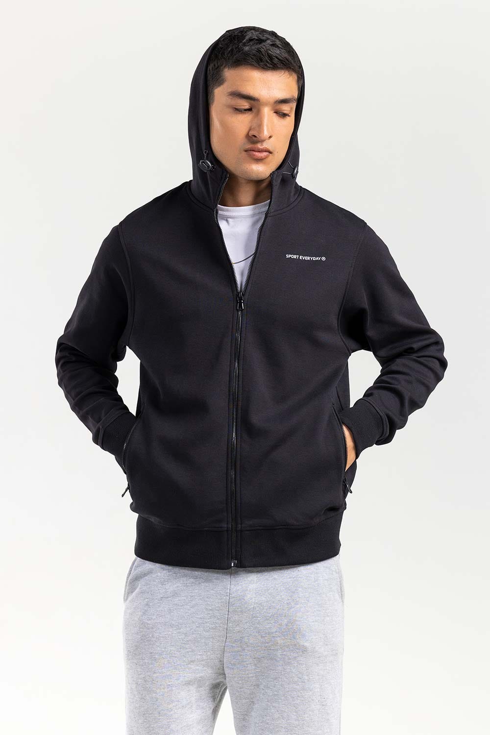 Black Zipper Hoddie JKT-HZJ-D49-04