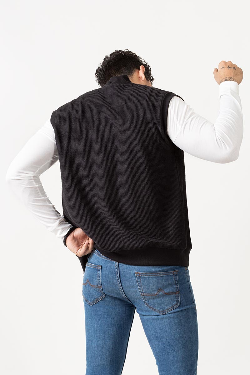 Black Zipper Vest - JKT-MNV-D22-01