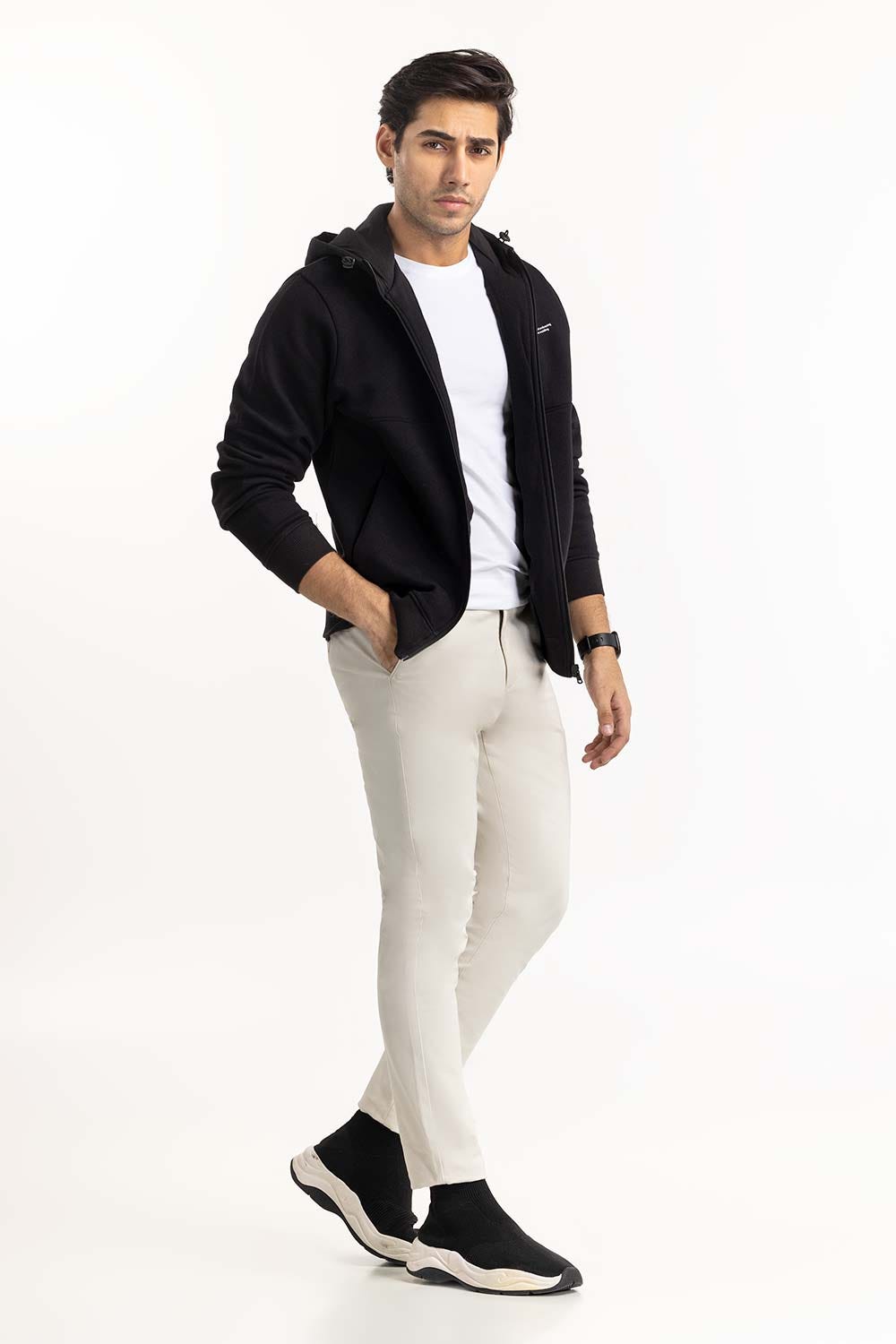 Black ZipUp Hoodie JKT-KNTHZ22-043