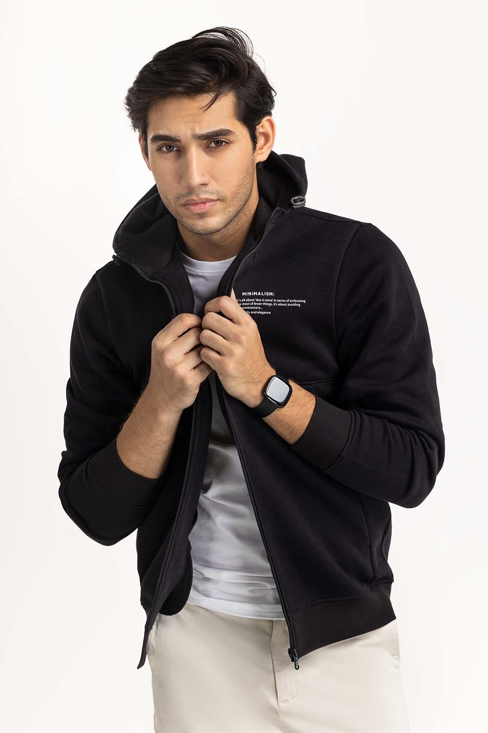 Black ZipUp Hoodie JKT-KNTHZ22-043