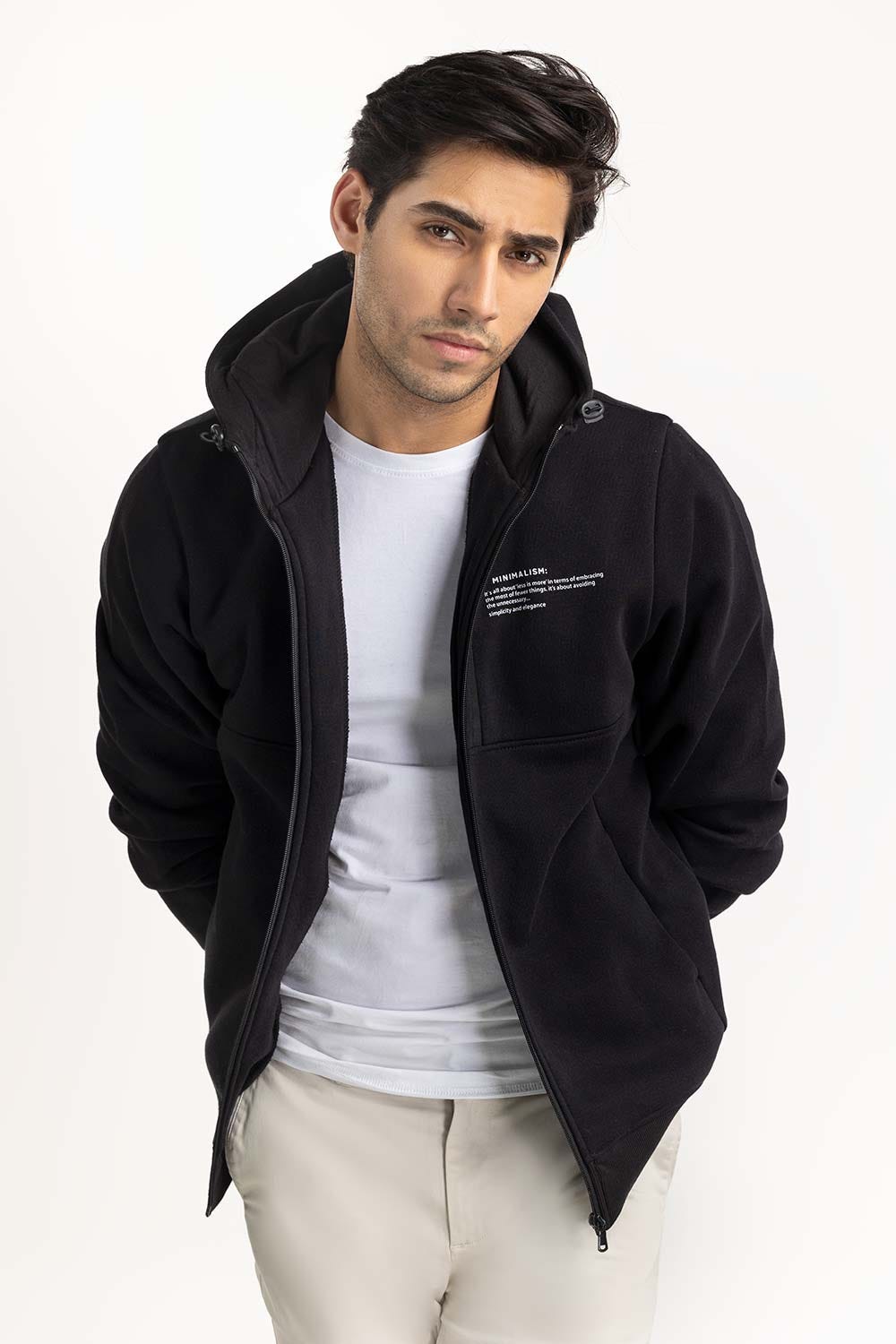 Black ZipUp Hoodie JKT-KNTHZ22-043