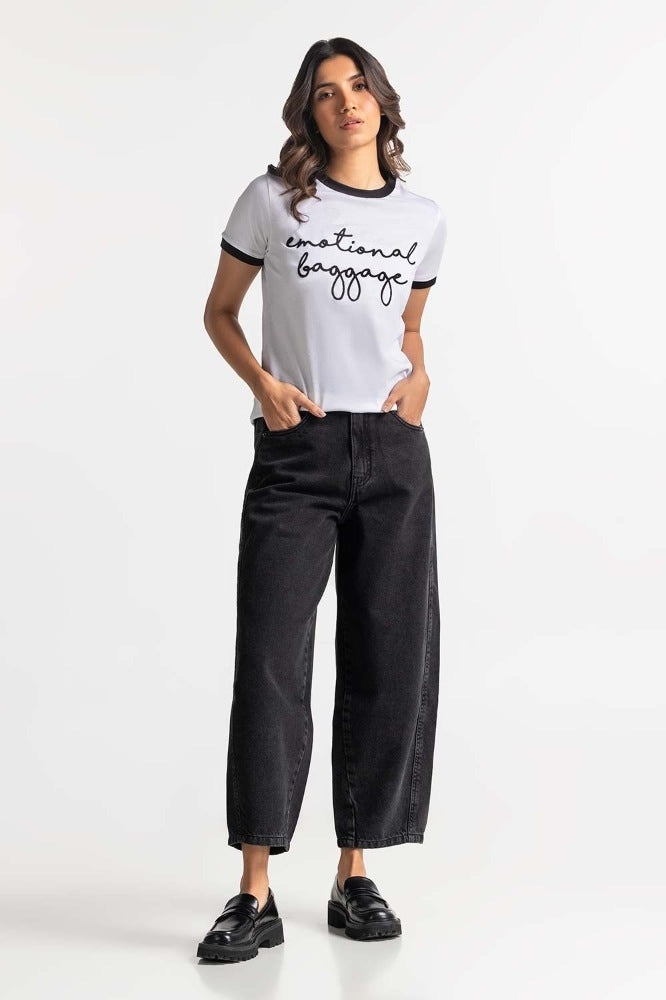 Blanc Embroidered Knit Top WM-KTP-SS24-043