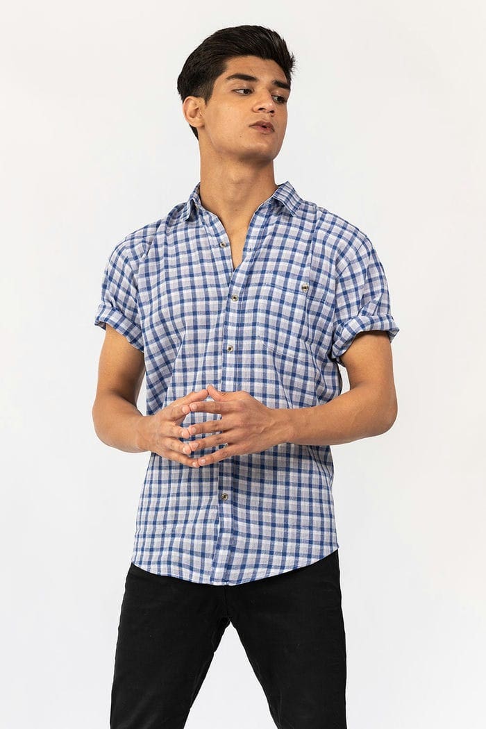 Blue-White Casual Shirt CM-YD-2873 CS HS