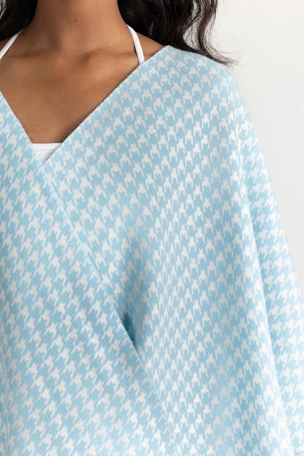 Blue And White Cape Shawl 224-211-089