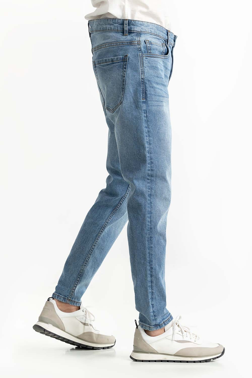Blue Basic Carrot Fit Jeans 224-121-009