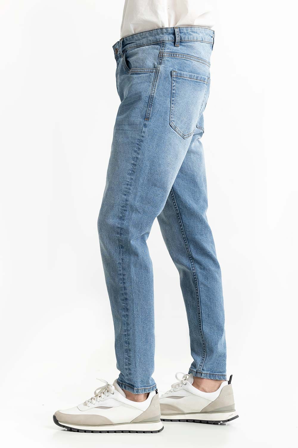 Blue Basic Carrot Fit Jeans 224-121-009