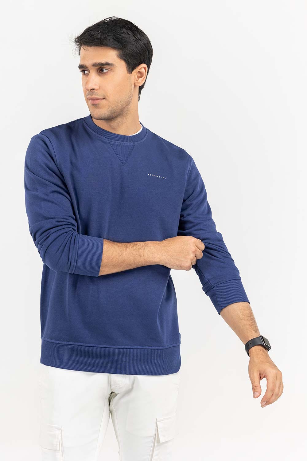 Blue Basic Crew Neck SweatShirt SWS-B22-002