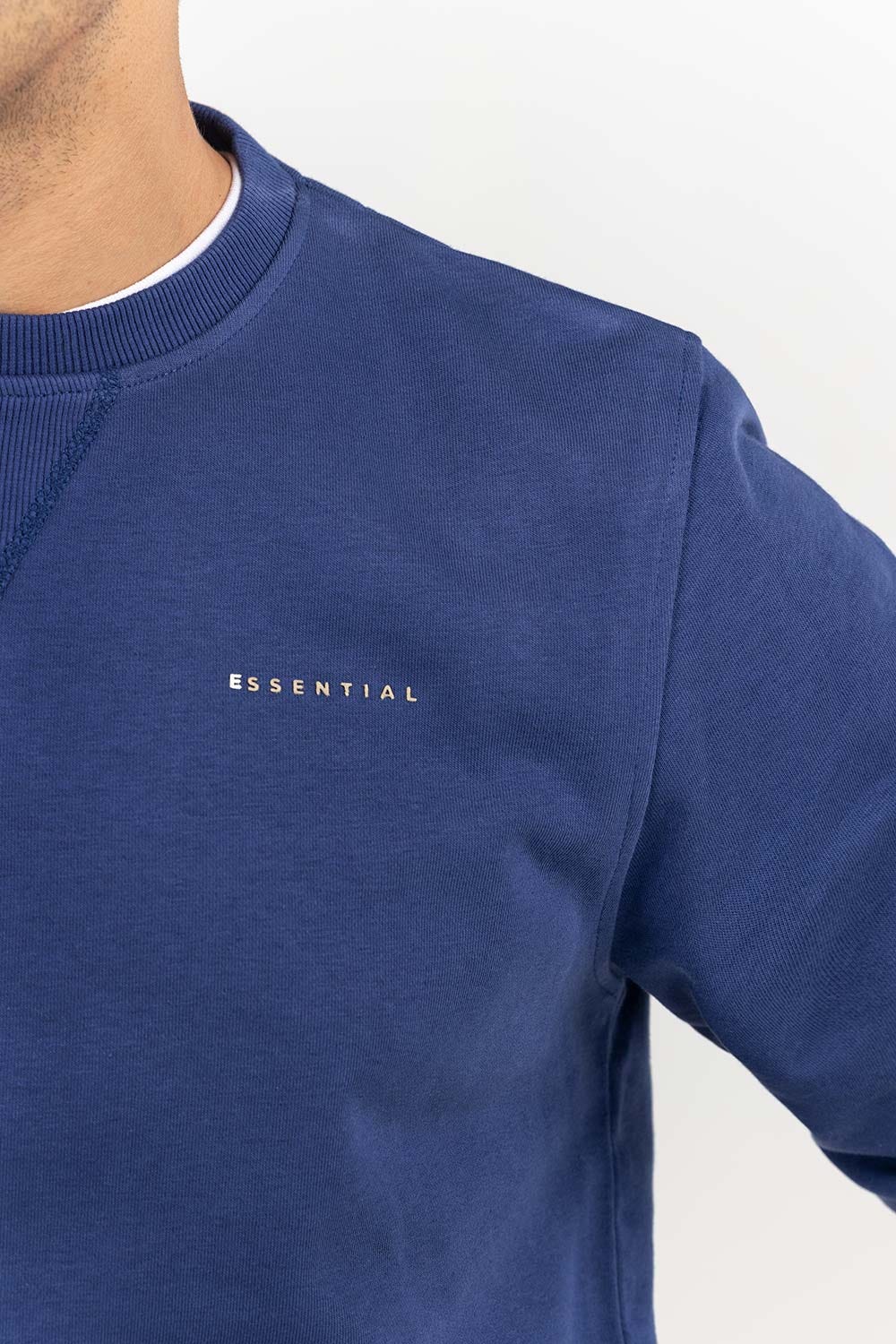 Blue Basic Crew Neck SweatShirt SWS-B22-002