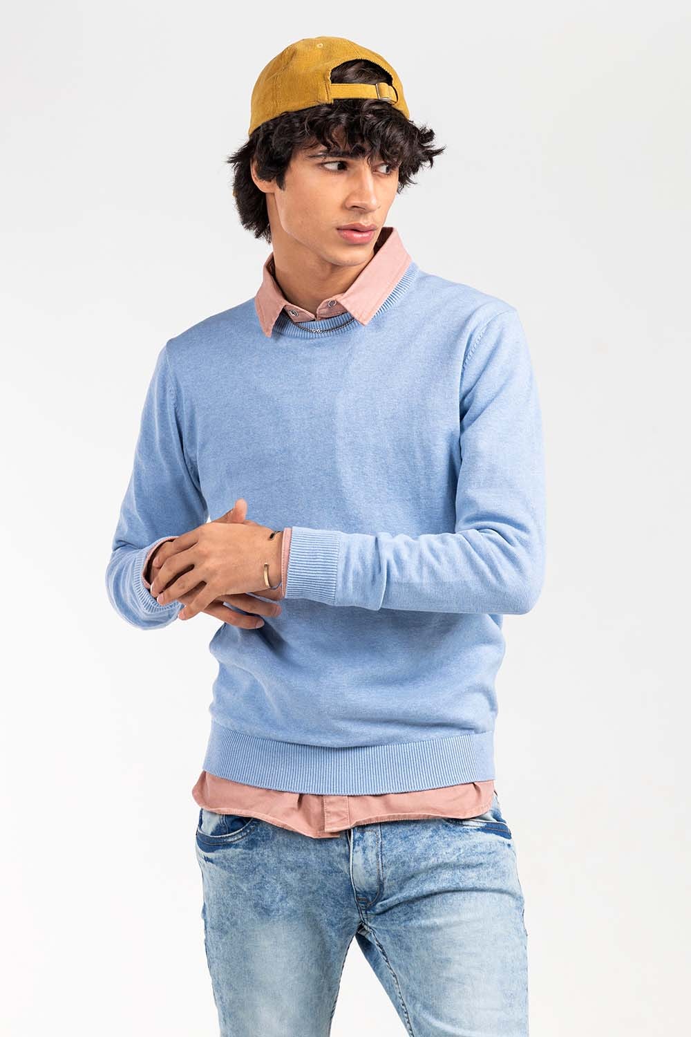 Blue Basic Sweater FS-SWT-D34-03