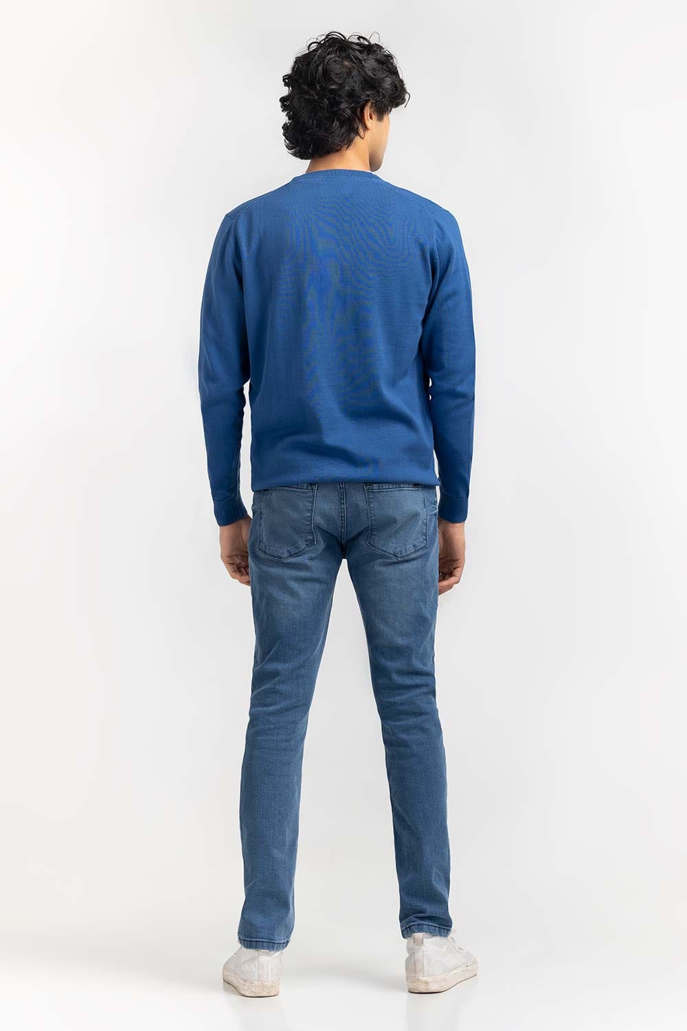 Blue Basic V Neck Sweater SWT-BFSVN-22-007