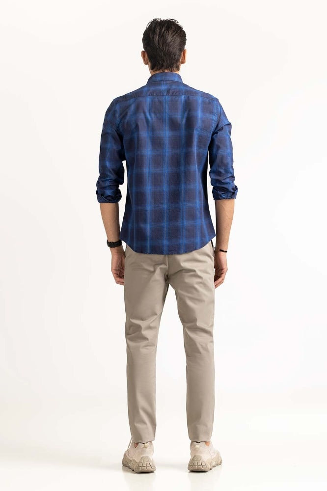 Blue Black Yarn Dyed Casual Shirt MN-CS-YD23-021