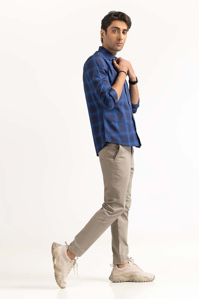 Blue Black Yarn Dyed Casual Shirt MN-CS-YD23-021