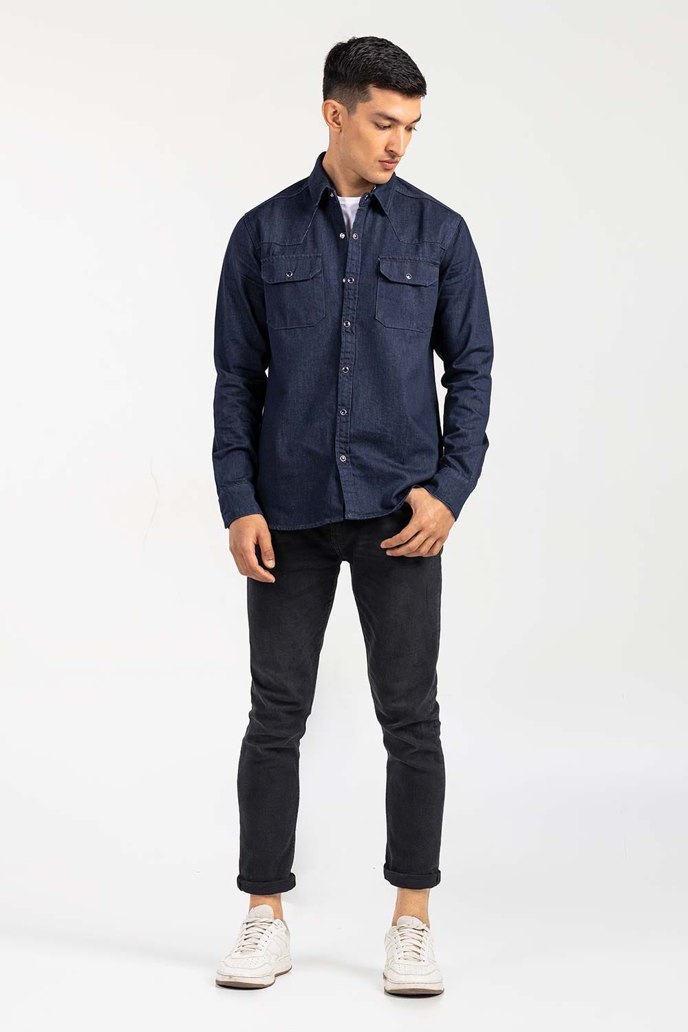 Blue Casual Shirt Denim M-DNM-S-003 CS