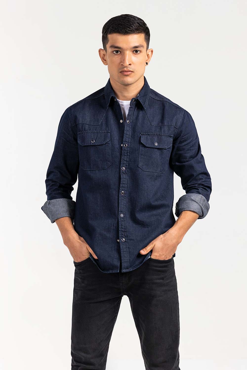 Blue Casual Shirt Denim M-DNM-S-003 CS