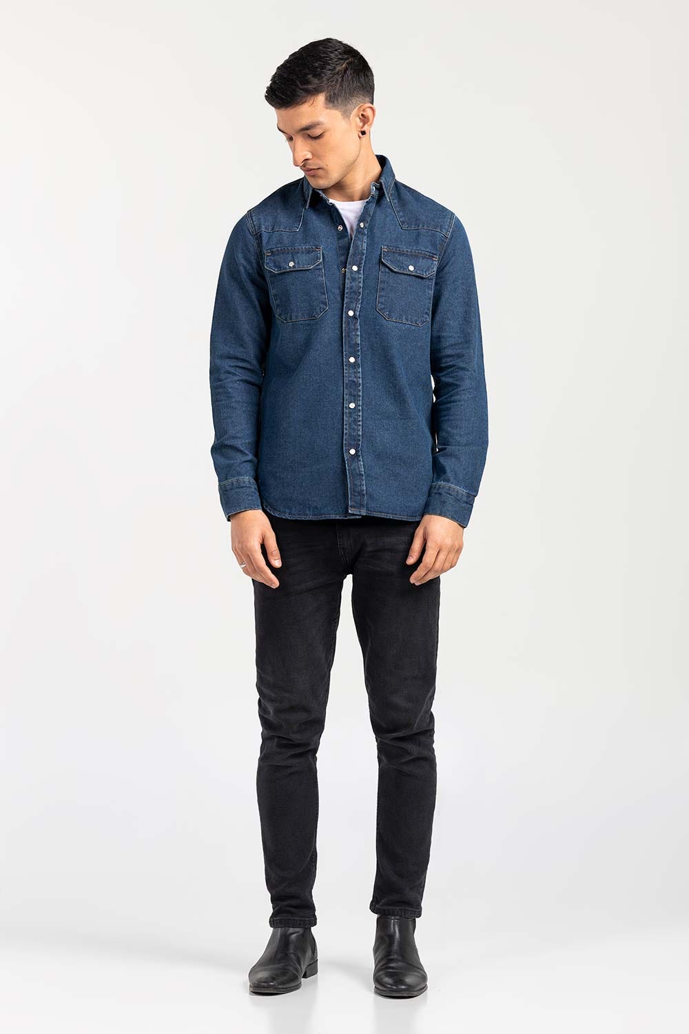 Blue  Casual Shirt Denim M-DNM-S-004 CS
