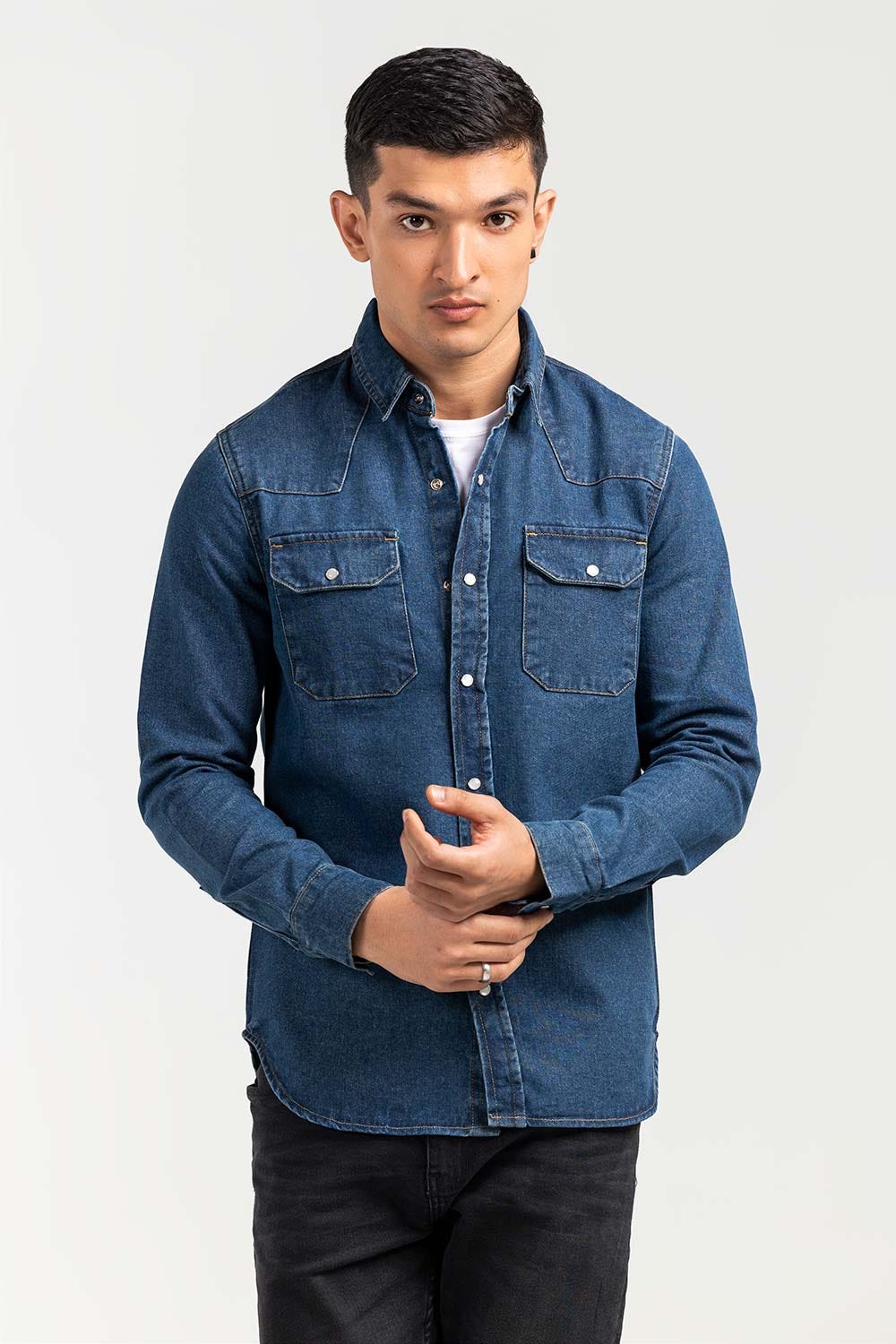 Blue  Casual Shirt Denim M-DNM-S-004 CS