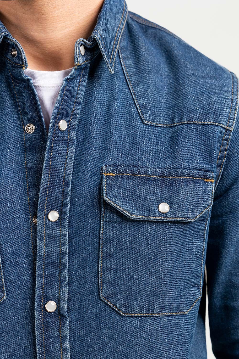 Blue  Casual Shirt Denim M-DNM-S-004 CS