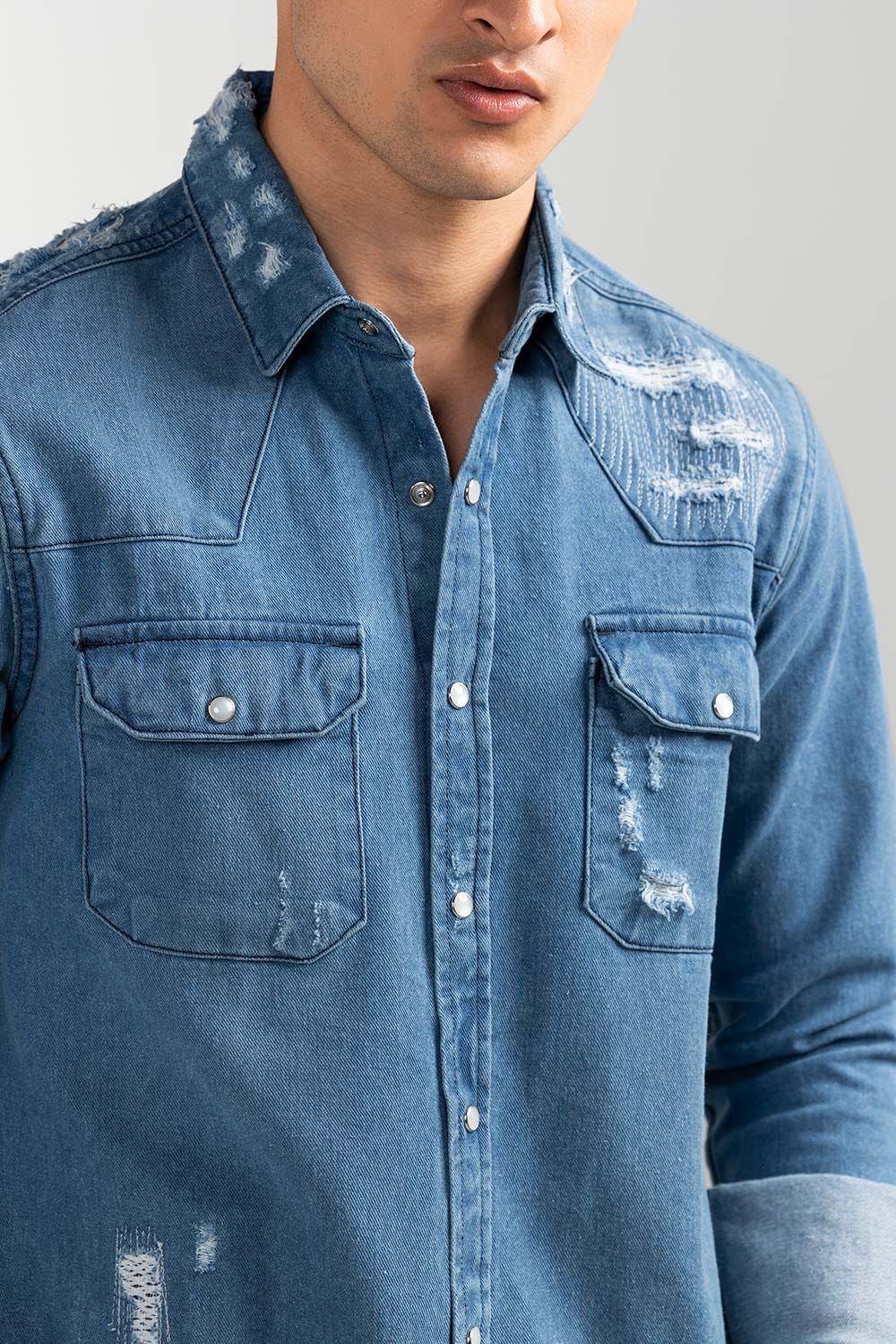 Blue Casual Shirt Denim M-DNM-S-005 CS