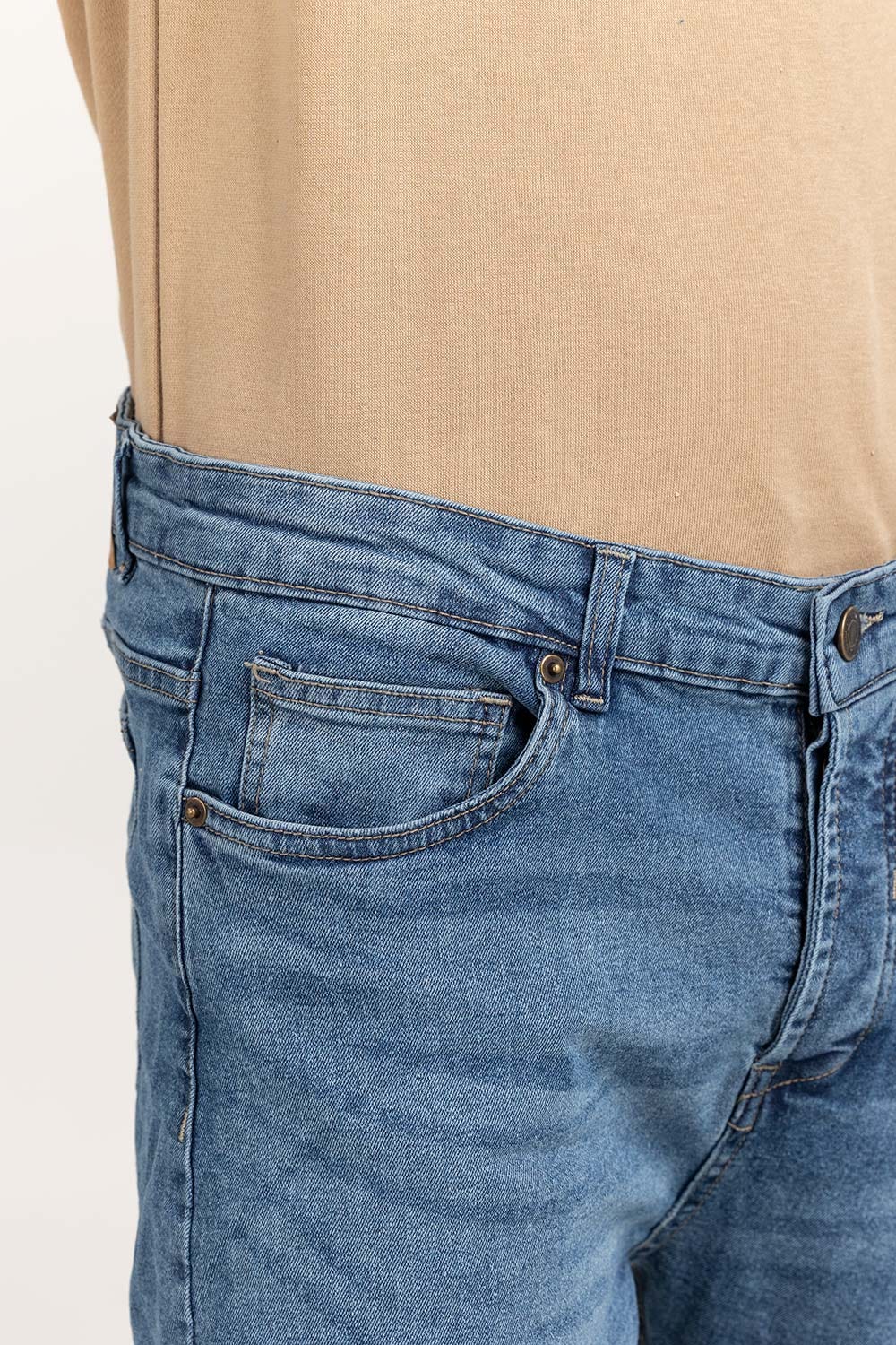 Blue Denim Carrot Jeans 224-121-010