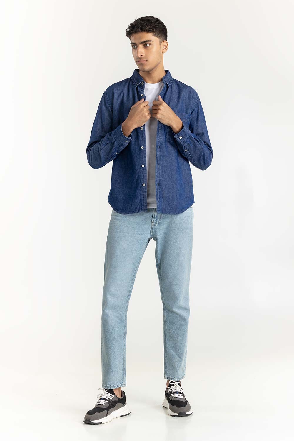 Blue Denim Overshirt 224-117-005