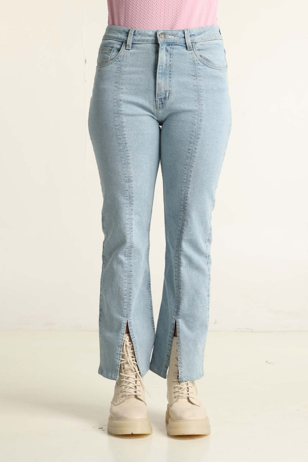 Blue Denim With Front Slit 224-221-006