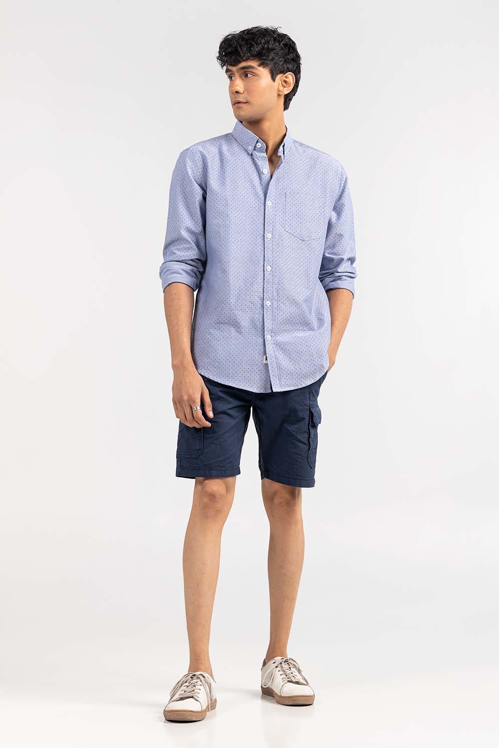Blue Dobby Casual Shirt CS-YD22-007