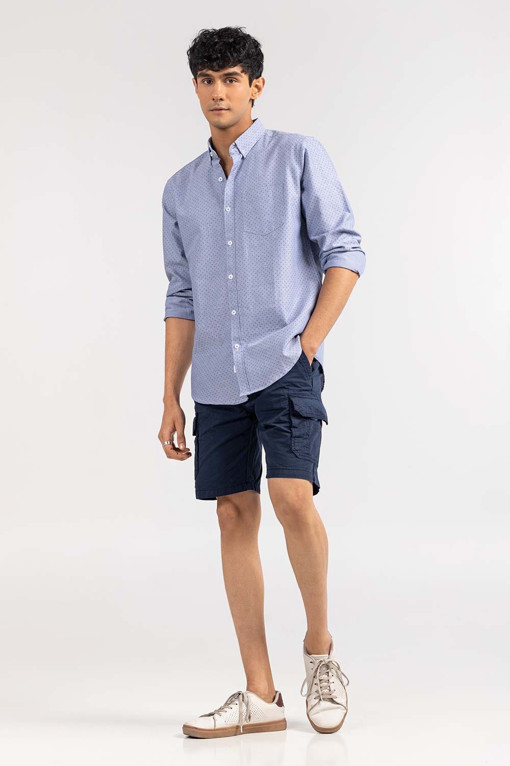 Blue Dobby Casual Shirt CS-YD22-007