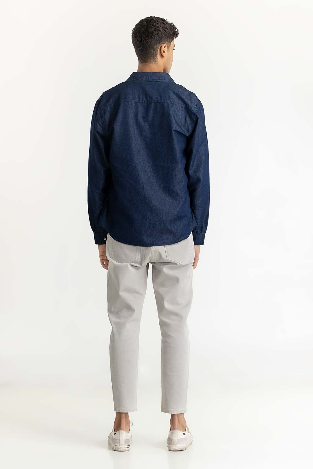 Blue Embroidered Overshirt 224-117-006